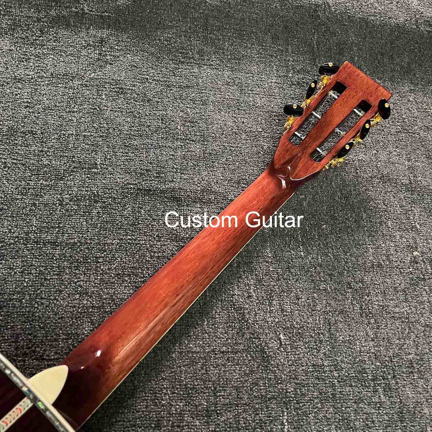 6 strings custom OEM solid wood acoustic OO guitar 38 inch body ebony bridge