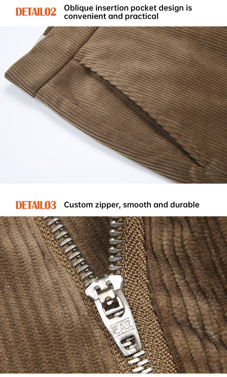 Autumn and Winter Casual Pants Plus Fleece Warm Winter Corduroy Thickened Loose Men Trousers