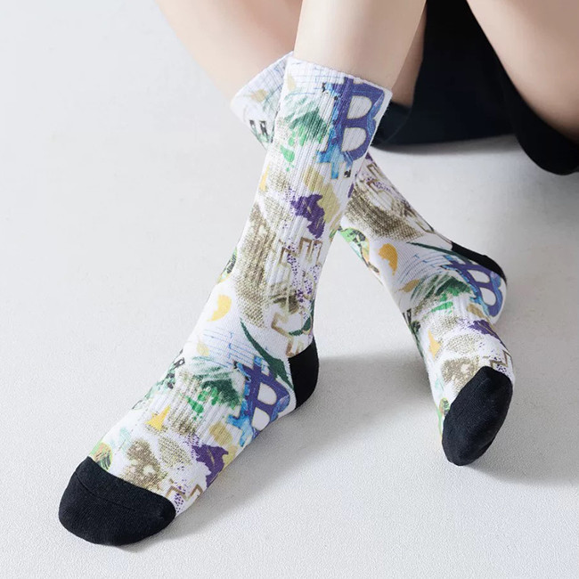 Digital Sublimation Printed Socks Sweat Absorbent Half Terry Blank Sublimation Socks