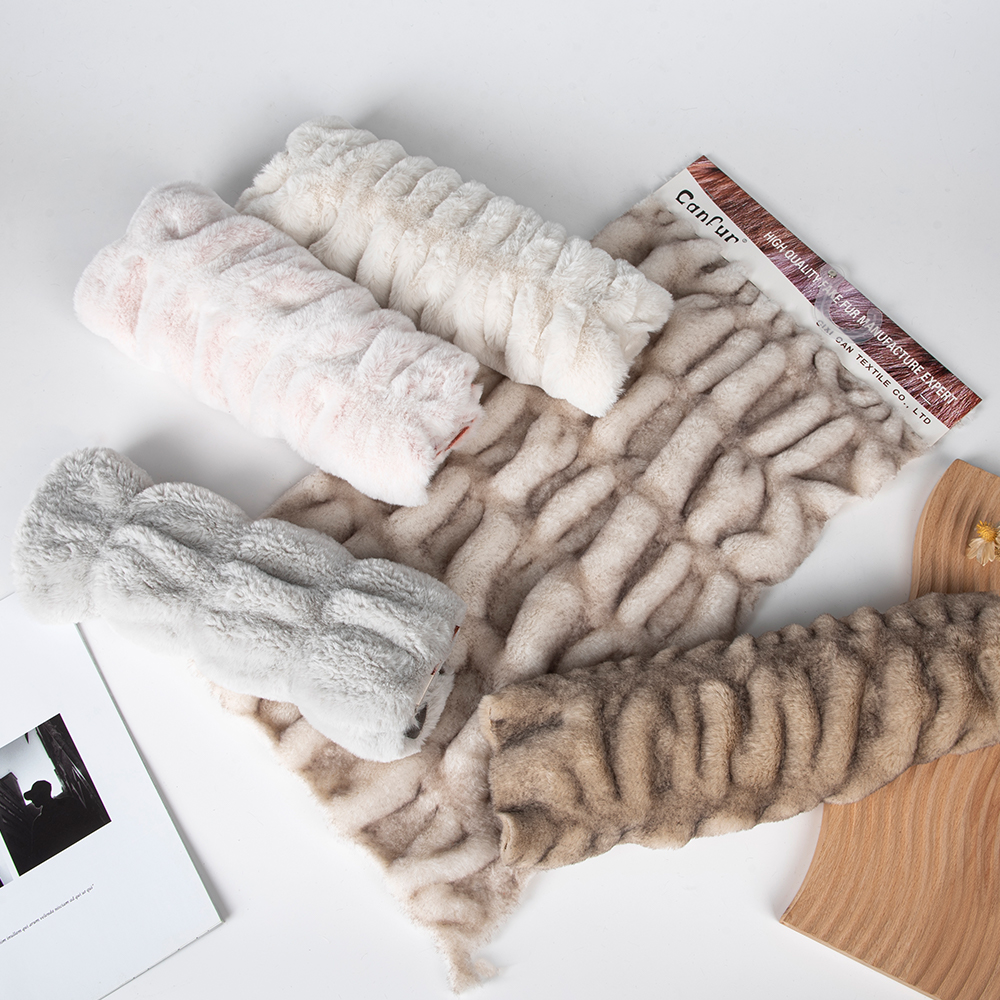 Soft Plush Fabric for Home Textile 100% Polyester Elastic Faux Rabbit Fur 58/60" Width