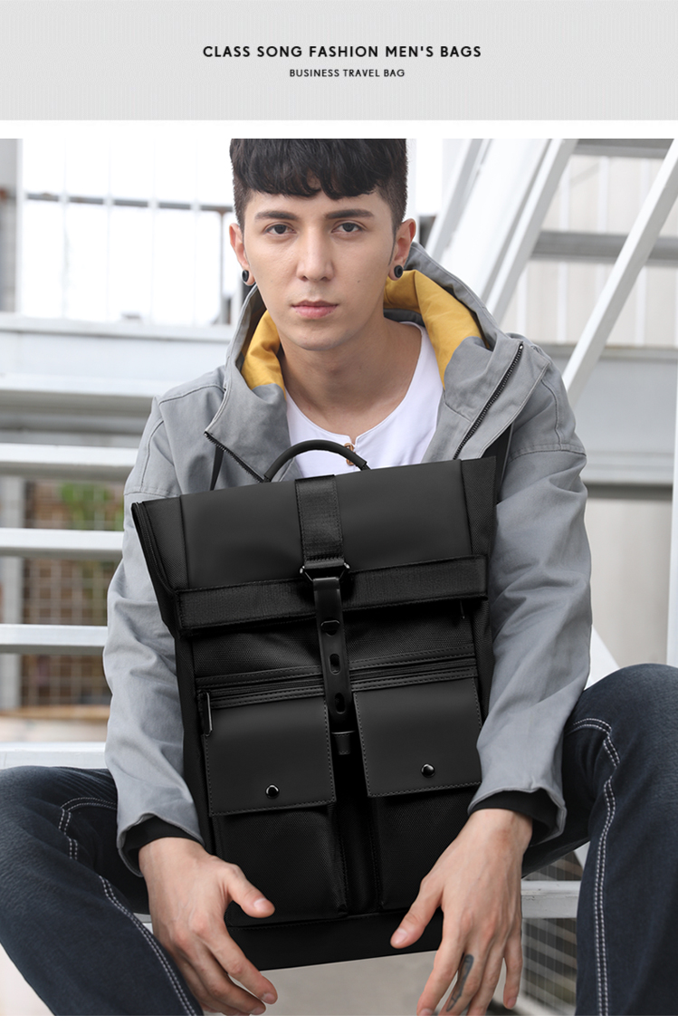 Male Daily Used Waterproof Smart Backpack 20-39 Litre Wear Resistance