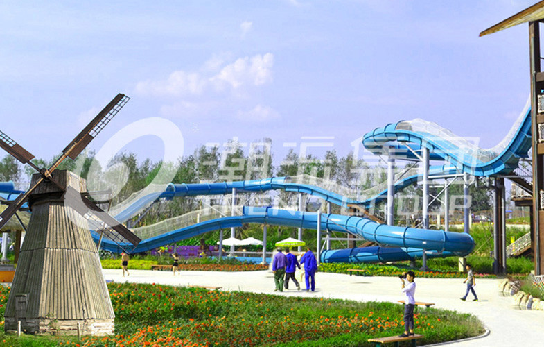 Galvanized Carbon Steel Tube Fiberglass Water Slides for Amusement Waterpark in Gaint Park