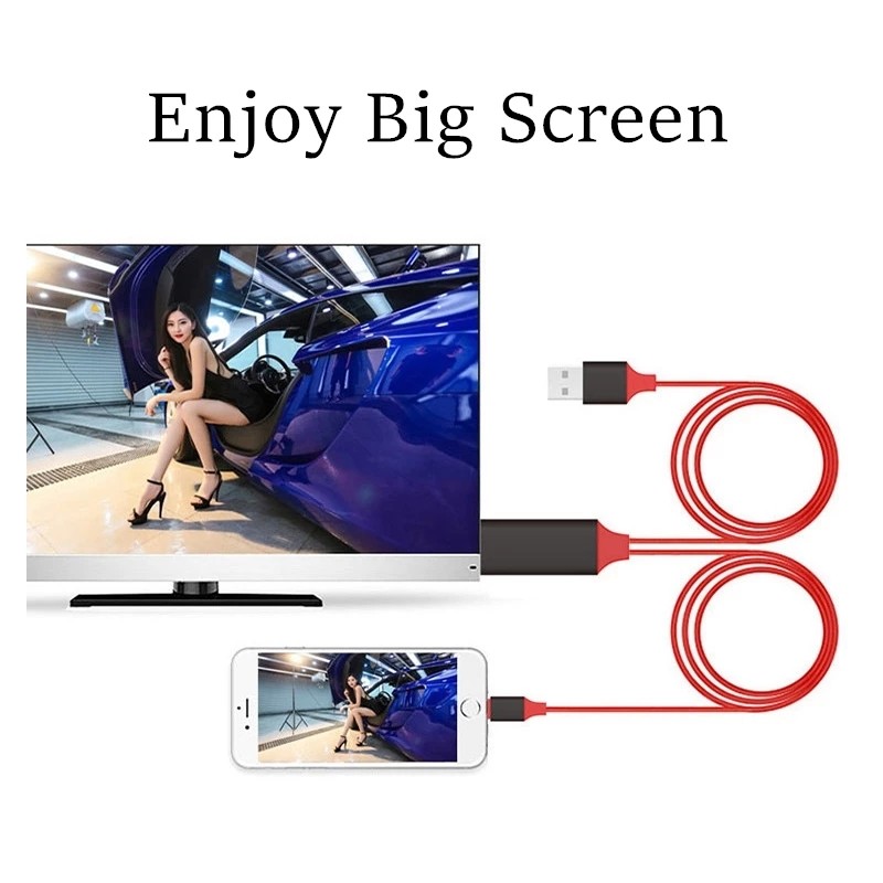 2M 4K UHD HDMI Cables 8 Pin 1080P Lightning Digital AV Adapter For Iphone