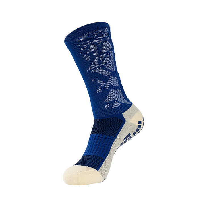 Spring Thick Padded Football Custom Anti-slip Crew Football Socks Grip Weaving Method