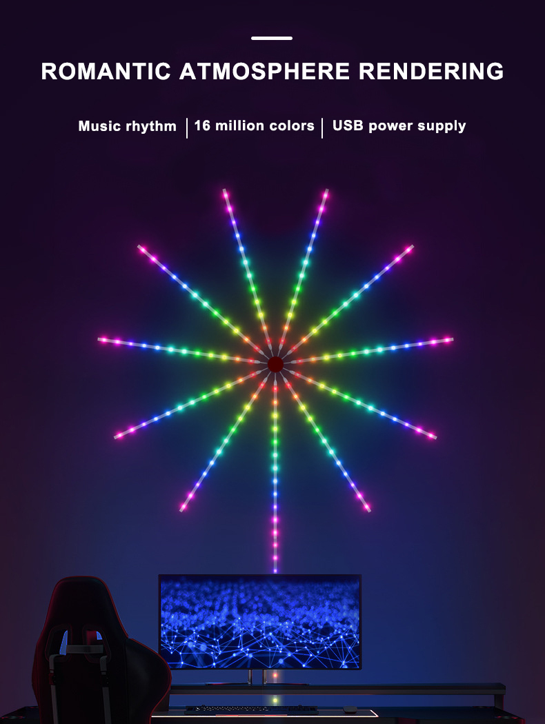 DIY APP Music Remote Pixel LED Light Strip Firework Dream Color For Christmas