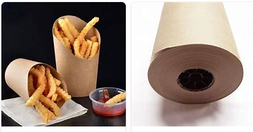 200g PE Coated Brown Oil Proof Food Grade Packing Kraft  Paper In Roll