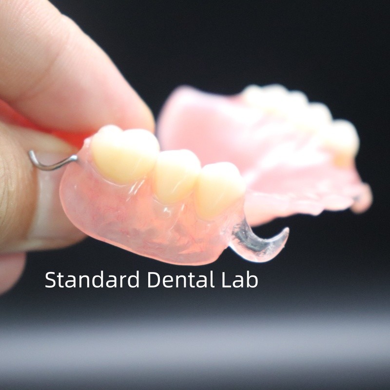 High Esthetics Acrylic Partial Denture With Clear Clasp And Acrylic Teeth China Dental Lab
