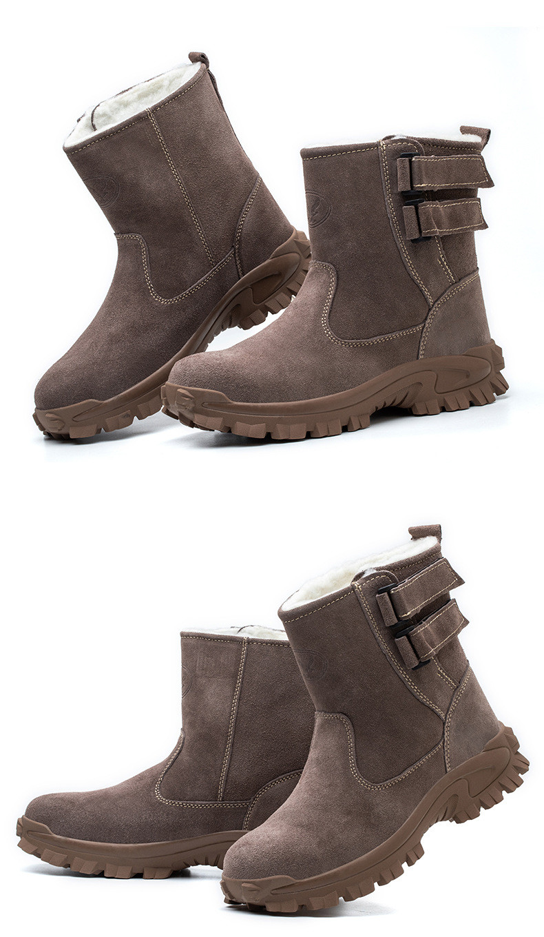 Steel Toe Unisex Security Work Boots Suede Welder's Boots With Beef Tendon Sole