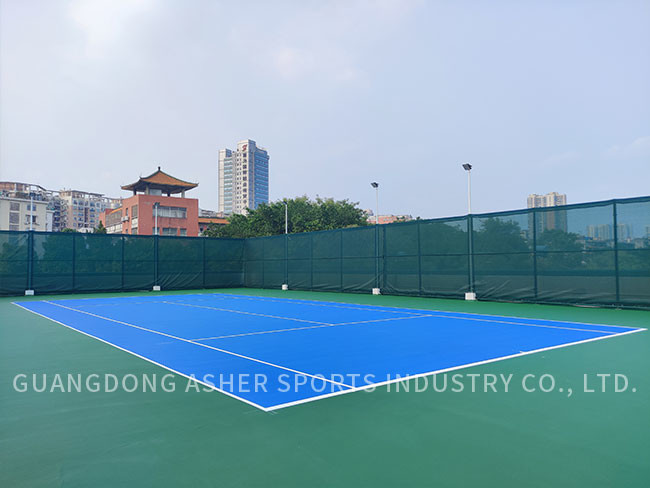 Outside Adhesive Acrylic Sports Flooring 6mm Thickness Basketball Court Use