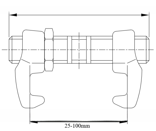 Forged Steel 260mm 380mm Lashing Twist Locks Double Clamp ISO Shipping Container Bridge Fitting Container Lashing Equipment