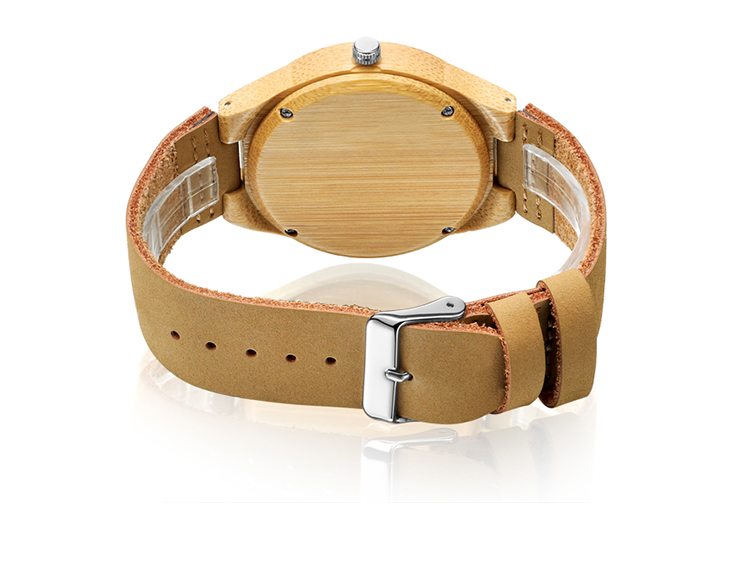 Black Strap Wooden Quartz Watch Wristwatches Maple Wood Bezel , Custom Logo