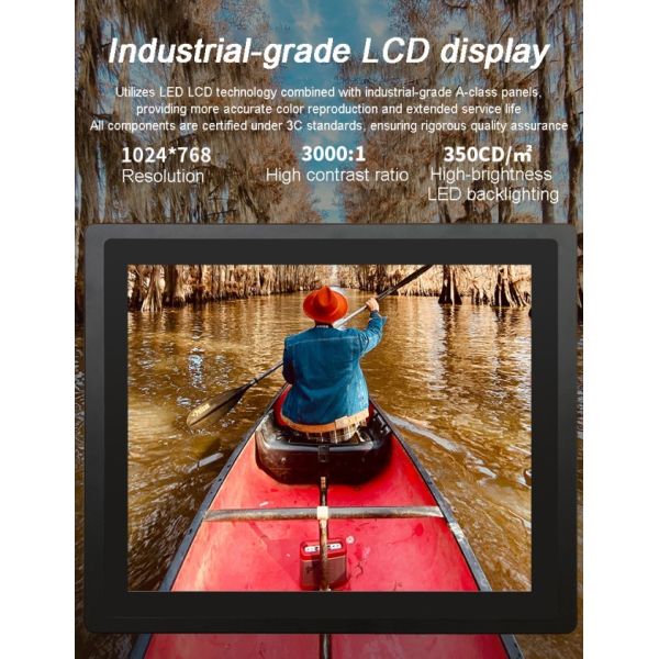 Factory Custom Open Frame 15 Inch Embedded Waterproof Industrial Lcd Touch Screen Monitor Display