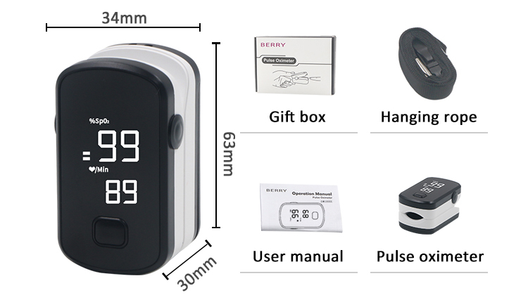 BM1000E CE Fingertip Pulse Oximeter Adult Blood Oxygen Meter