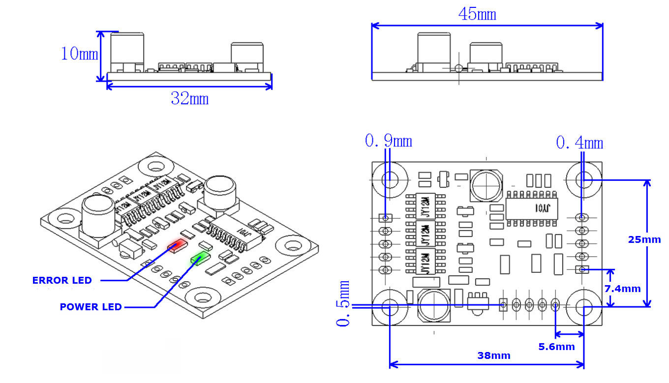 Hall Effect 3 Phase Brushless DC Motor Driver Rotating Direction Control Ports