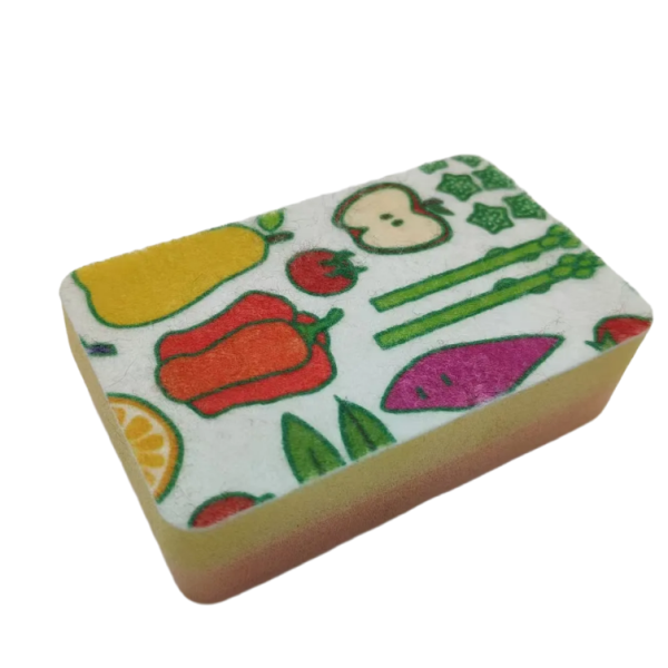 Floral Pattern Kitchen Cleaning Sponge Custom Multi Color Eco Friendly