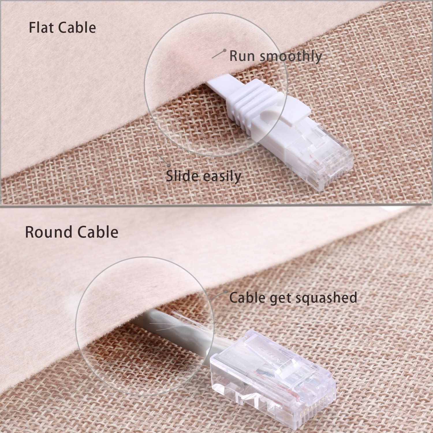 Metal Shield Lszh Ethernet Network Cable 1m Cat6 Flat Patch Cord