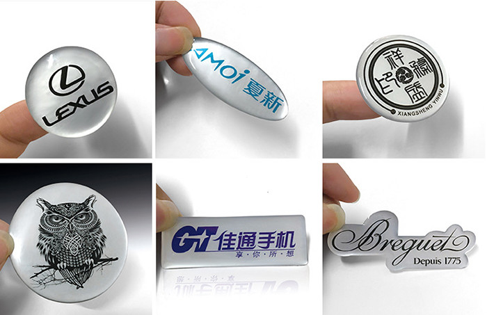 Custom printed permanent self adhesive epoxy resin gel stickers