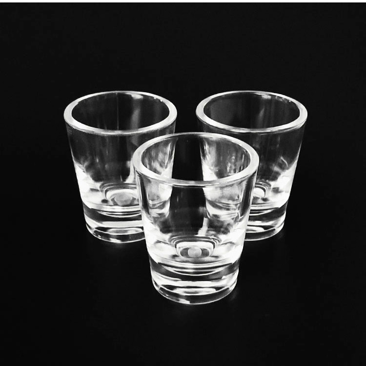 1oz Plastic Whisky Glasses With Heavy Base Clear Plastic Shot Cups