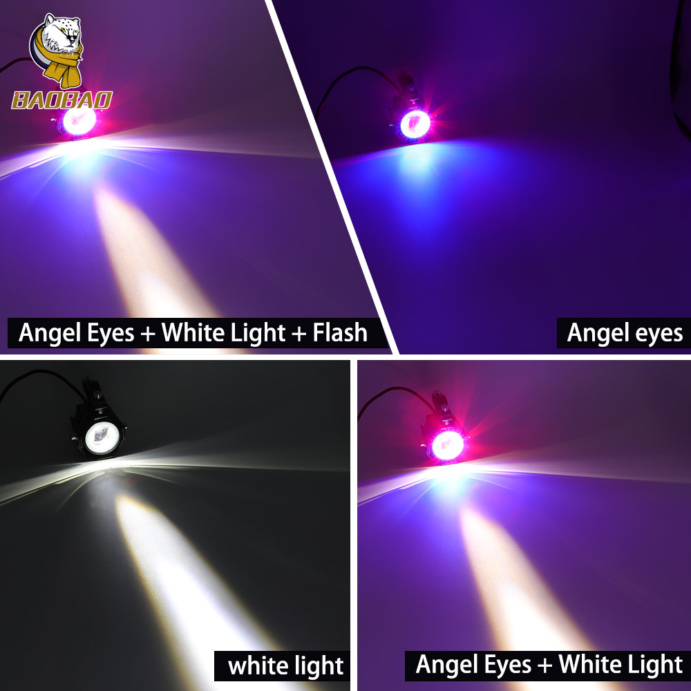 Universal Aluminium Angel Devil Eye LED Headlights For Mini Motorcycles