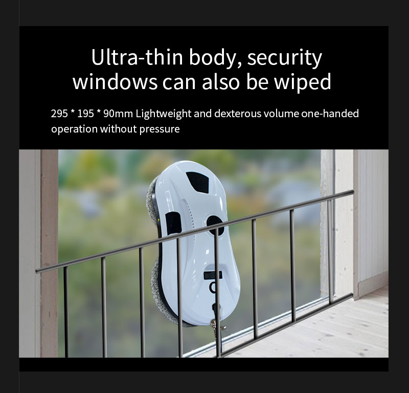 Ultrathin Window Cleaning Robot with Water Spray and Glass Wiper Noise 65dB Household