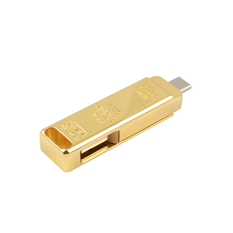 Gold Bar Shaped TYPE C USB 3.0 Fast Speed Match EU And US Standrad
