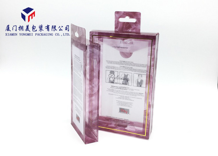 Rectangle PET Plastic Box Hang Strip On Top Of Box Offset Printing 22cm Height