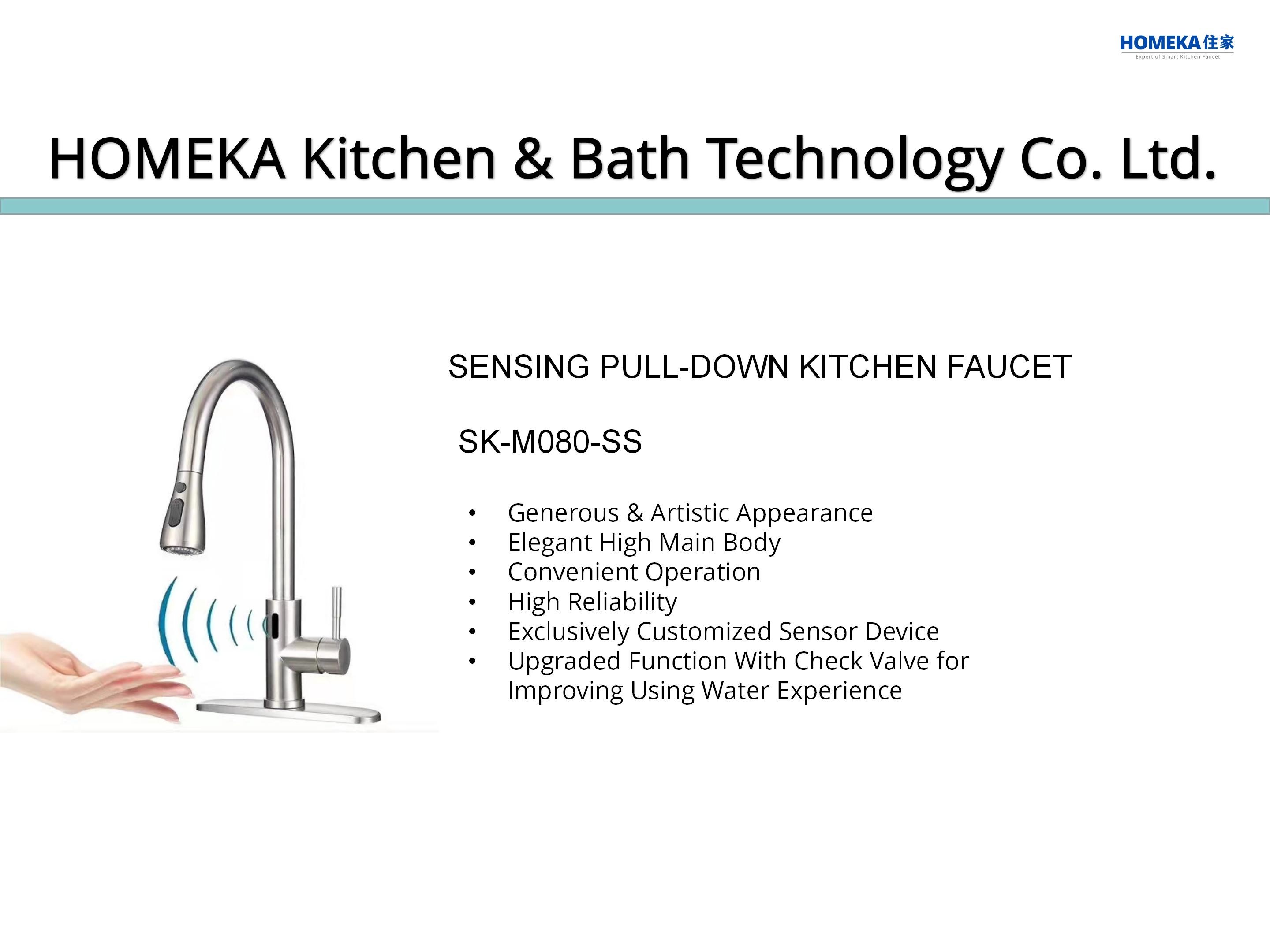 High Arc Gooseneck Spout Solid Stainless Steel Kitchen Faucets HOMEKA