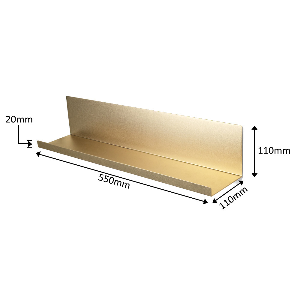 OEM Customized Aluminum Book Wall Shelf Decorative Black Metal Floating Shelves