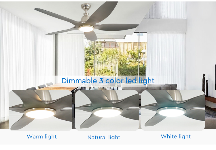 Energy Saving Dimmable LED Ceiling Fan Mulit Colors/OEM 10 for Motor 5 Plastic Blades