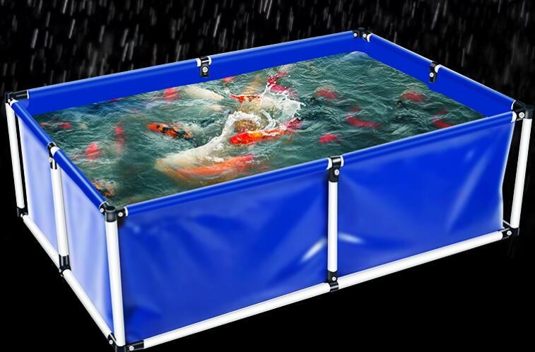 SGS Blue Laminated Tarpaulin Fish Tank Fire Retardant For Aquaculture Fish Farming