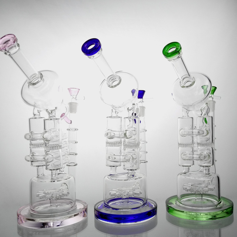 Huge Recycler Water Bong , 13" Bongs Birdcage Big Water Pipes 14mm Bowl