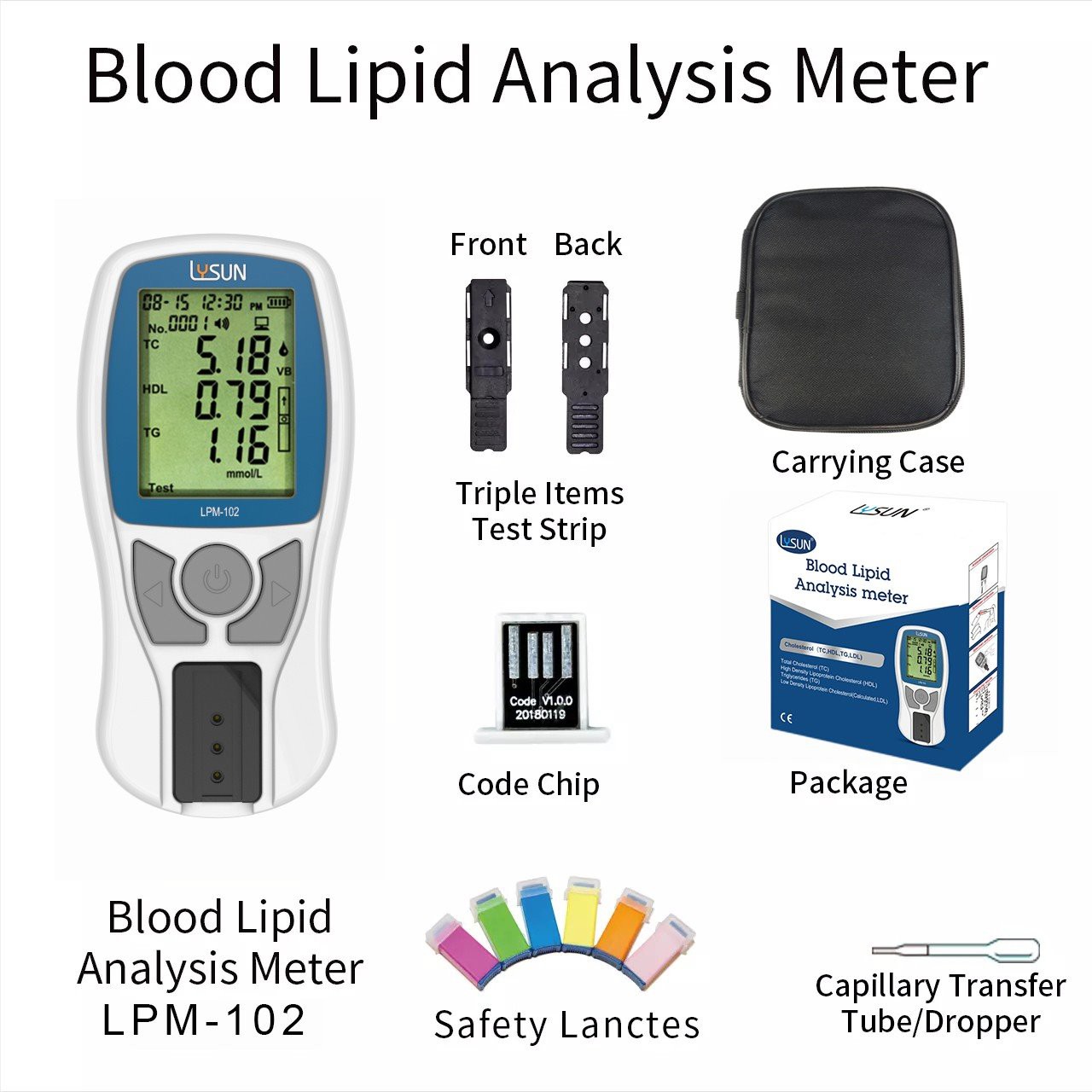 08 Total Cholesterol HDL Triglycerides LDL Blood Lipid Analyzer Meter For Hospital Diagnostic Agency