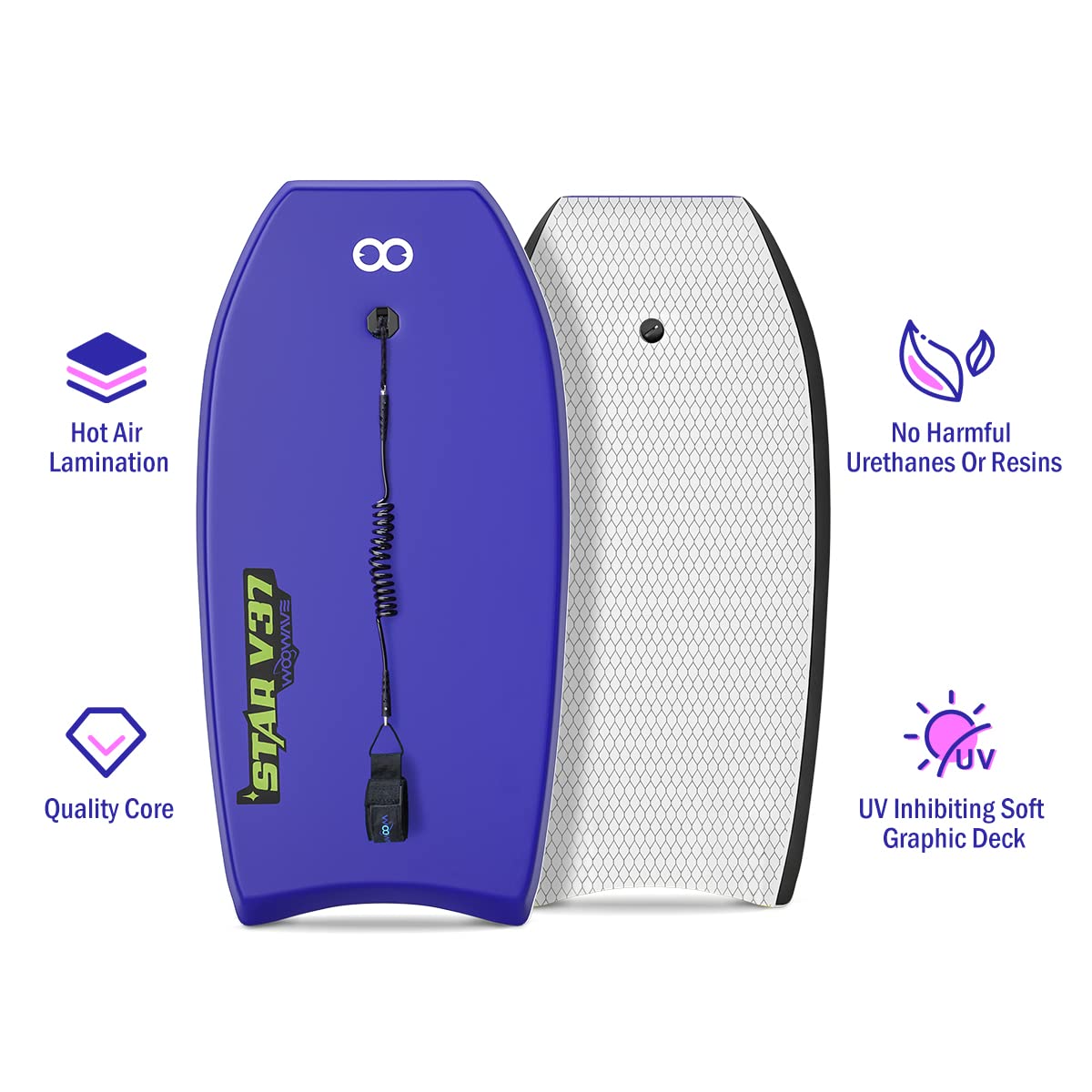33 Inch IXPE Soft Surfboard Bodyboard for Kids Surf Leash and Customize Surfing Board