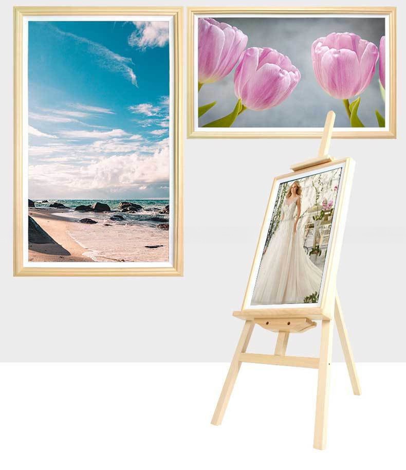 Home/Hall/Hotel Decoration NFT Digital art Frame Advertising Player Video WIFI Android LCD Screen 4K display with wooden frame