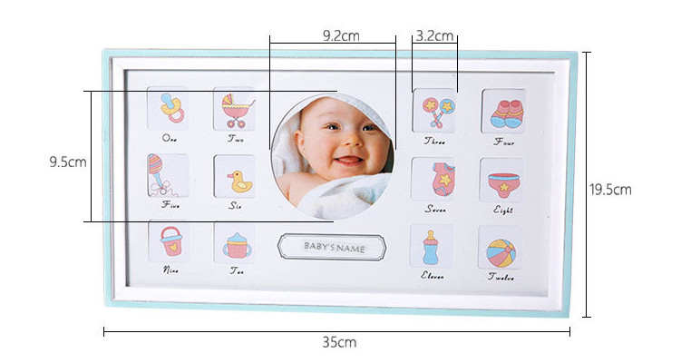 Handmade Baby First 12 Months Photo Frame With Well Polished Vintage Finishing