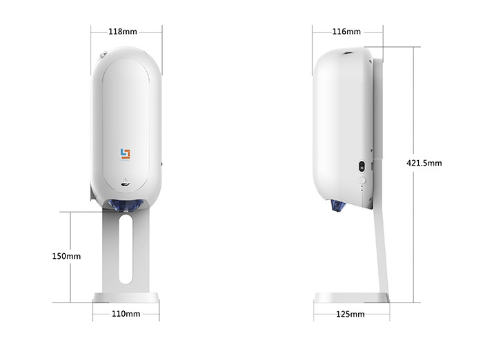 Temperature Test 0.1s 1100ml Automatic Touchless Sterilizer DC6V