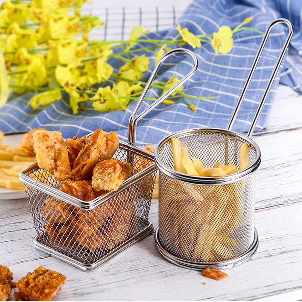 Customized 316 Stainless Steel Wire Mesh Baskets / Square Fry Basket