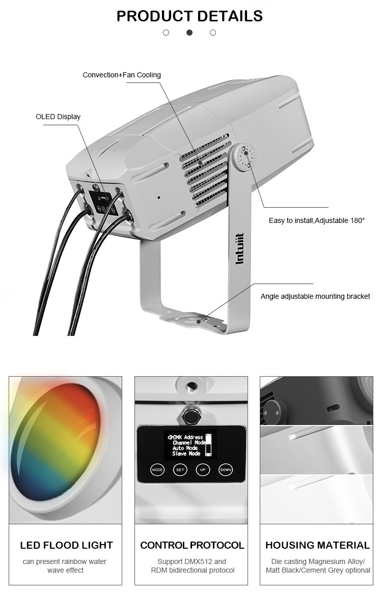 7 Color 400W Moving LED Water Ripple Lighting Projectors Night Party Light