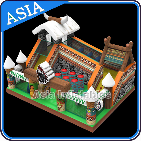 Inflatable Jurassic Park Playgroud Dinosaur Fun City With Silk Screen Printing