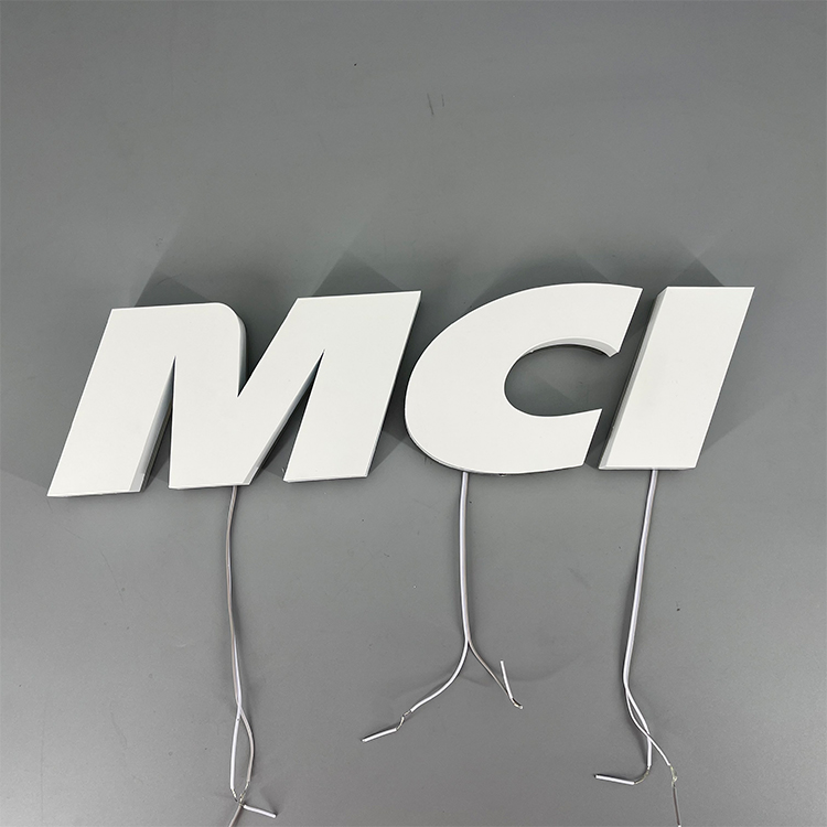 Backlit Letters on the Front of the Door Sign Acrylic Metal Backlit Characters 3D LED Billboard Logo