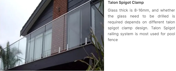 Stair Railings Frameless Glass Balustrade with AS/NZS2208 1996 / SGCC / CE Certification