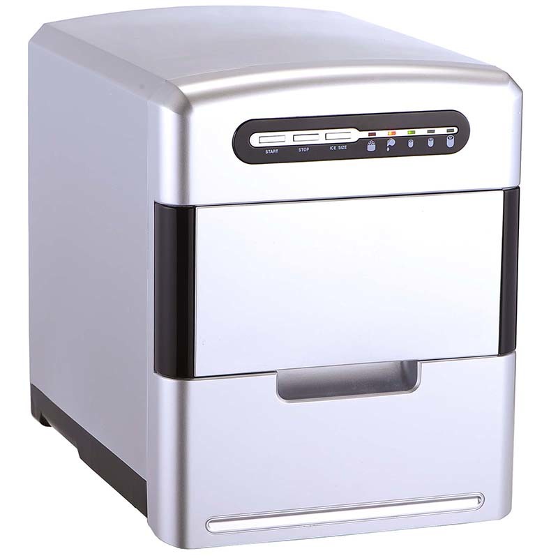 Black Silver Counter Top LED Touch Portable Mini Ice Maker Stainless Steel