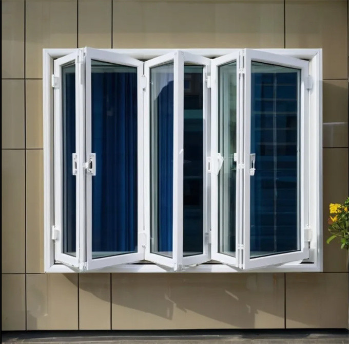 Horizontal Opening Tempered Glass Aluminum Bifold Windows With Triplex Glass Upgrade