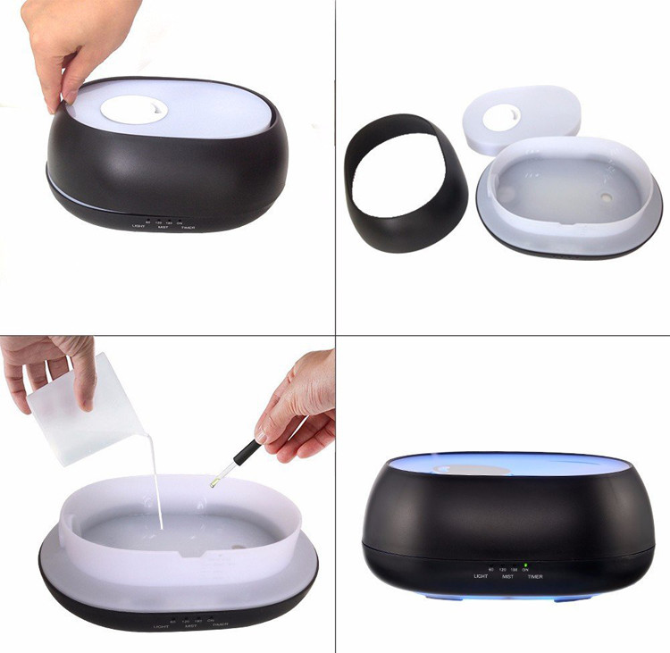 Wood Grain IR Remote Control 500ml Aroma Essential Oil Diffuser
