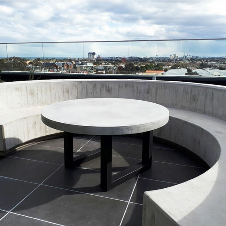 Water Proof Resisitant GRC Concrete Table Set for Enduring Luxury Concrete Outdoor Furniture
