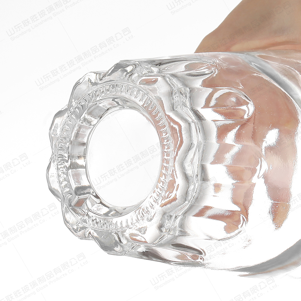 Glass Collar Custom 700ml Whiskey Liquor Empty Glass Bottle for Vodka Wine 750ml
