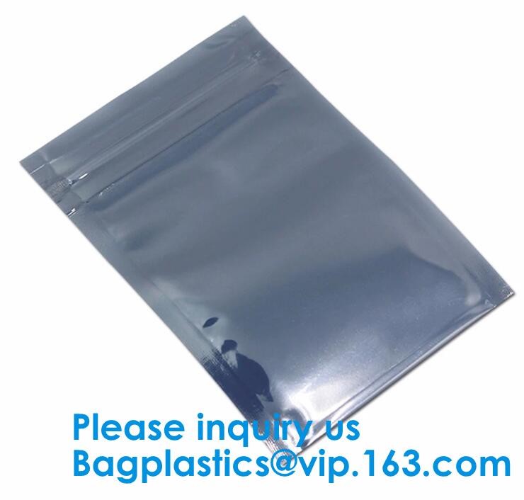 Aluminium Plastic Antistatic Zip lockk Esd Shielding Electronic Packaging Pet Bag With Zip,Black Conductive Bag, Grid bag