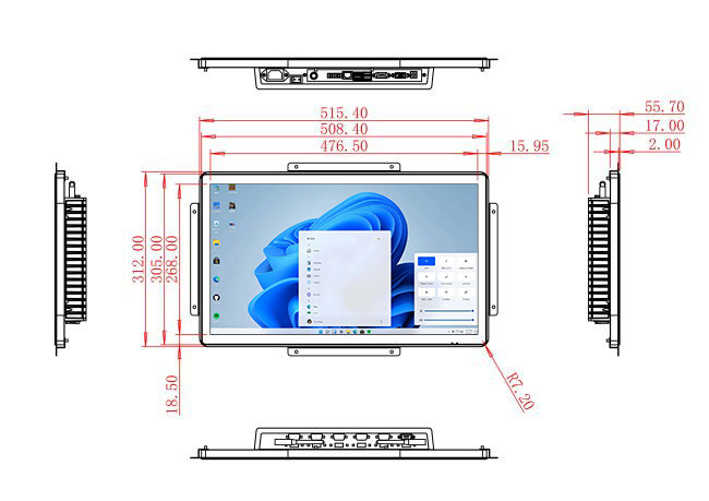 21.5-Inch Windows Touch Screen for Digital Signage and Industrial Dashboards