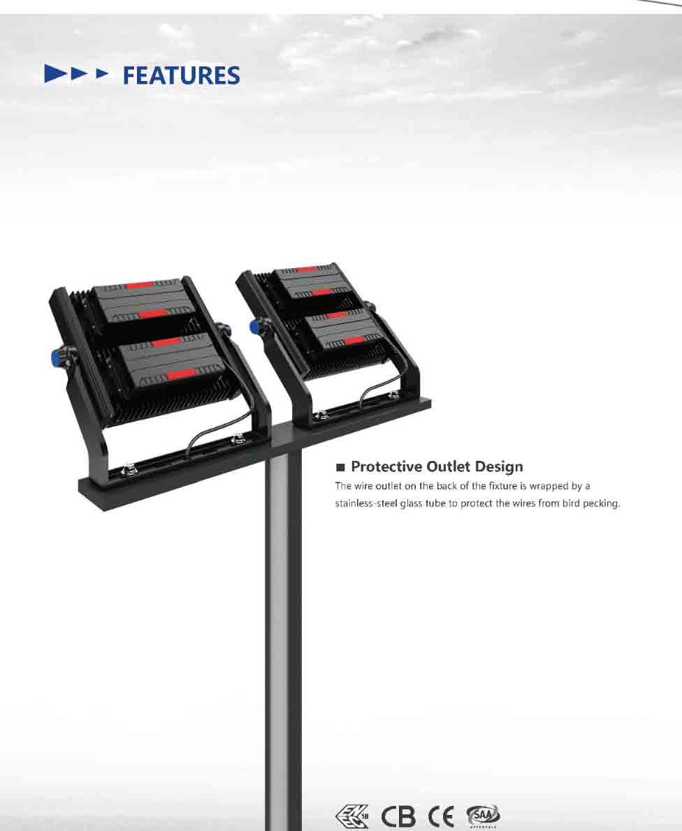 High Brightness LED Football Stadium Lights Outdoor 400-1200 Watt Tennis Court LED Flood Light