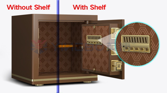 Coffee Solid Steel Office Safe Box Dual Alarm Fingerprint Safe Box YB/N7-35